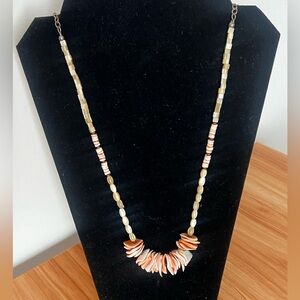Vintage Marjorie Baer Sf Pink Puka Shell Mother of Pearl Necklace